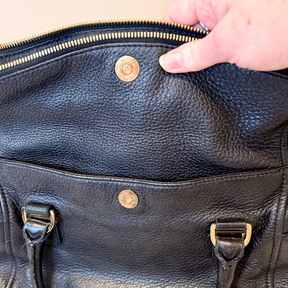 Michael Kors Weston Pebble Leather Foldover Satchel - Picture 9 of 15